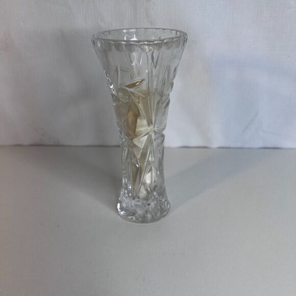 Lenox Small Fine Cut Crystal Star Vase 6" Tall Flared  w/ Original Paperwork - Picture 7 of 8